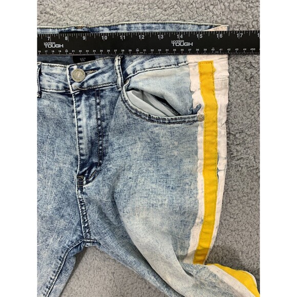 WAIMEA Skinny Fit Painted Seam Wearable Art-to-Wear Emo Grunge Punk Denim Jeans - Picture 9 of 12